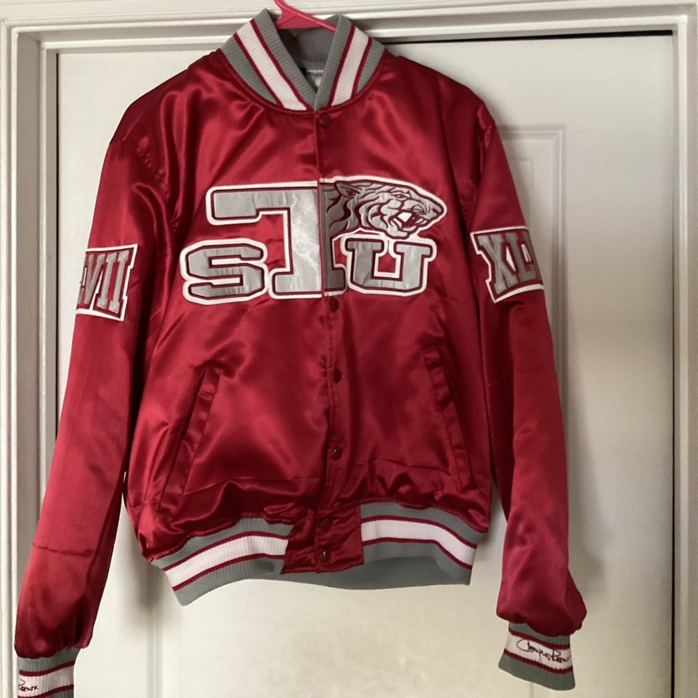 Up for Sale is a Texas Southern University varsity jacket.